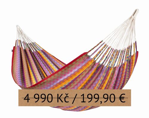 Houpací síť La Siesta Flora Kingsize Pattern Rozbalená