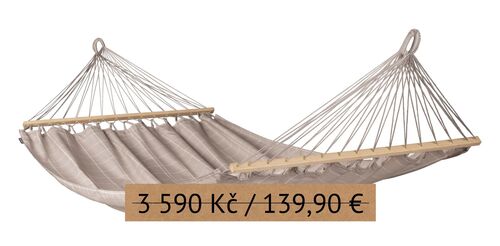 Houpací síť s tyčemi La Siesta Alisio Double Rozbalená