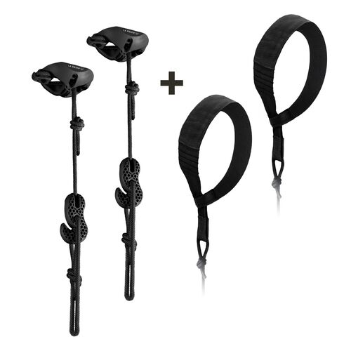 Univerzální závěsná sada La Siesta FlexMount 2point pro houpací sítě a sedačky černá