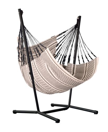 Houpací sedačka se stojanem La Siesta Fiji set Organic Comfort Zebra