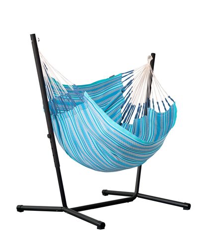 Houpací sedačka se stojanem La Siesta Fiji set Organic Basic Azure
