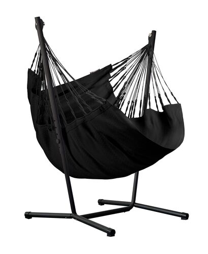 Hojdacia sedačka so stojanom La Siesta Fiji Organic Comfort Onyx