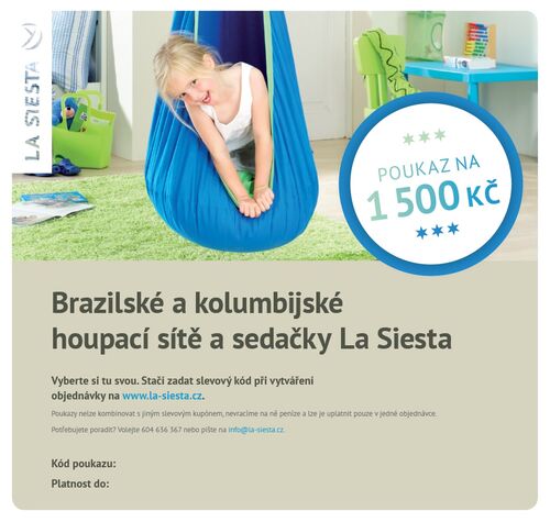 Elektronický poukaz LA SIESTA v hodnotě 1.500 Kč